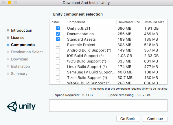 Installing Unity 3D Game Engine on macOS X