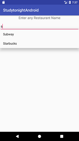 Setting up AutoCompleteTextView in Android App