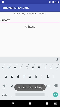 Setting up AutoCompleteTextView in Android App