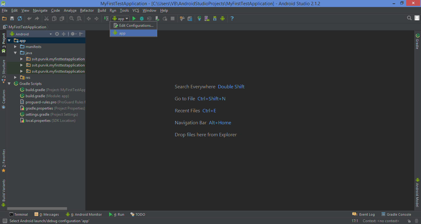 Running First Android Application