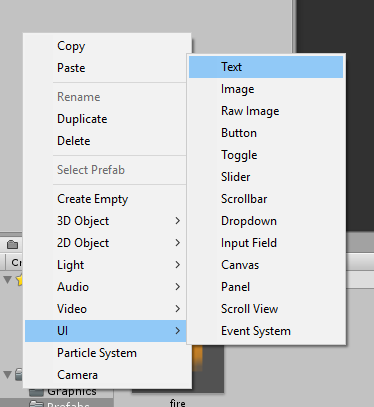 Adding UI Elements to canvas Unity 3D