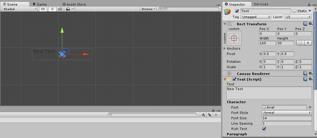 Default canvas size in Unity 3D