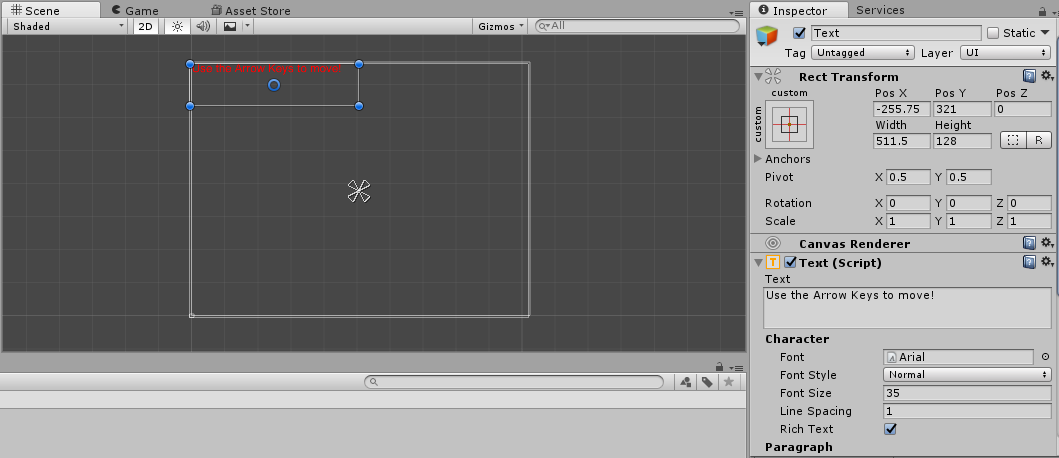 Adding Text UI Elements to canvas Unity 3D