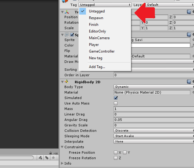 setting Game tags for game objects
