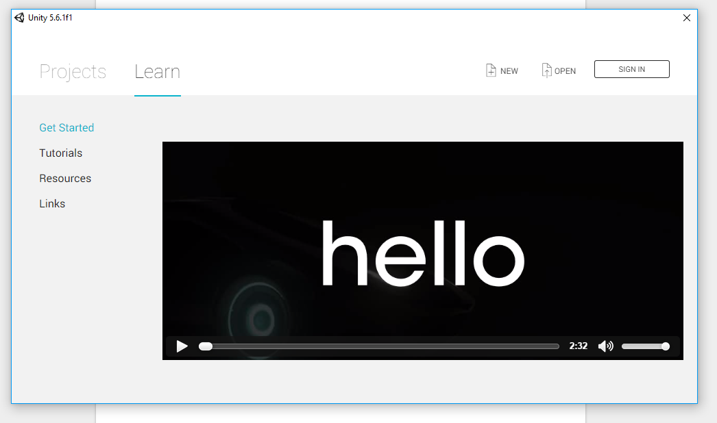 Steps to create project in Unity engine