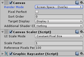 Canvas properties in Inspector view