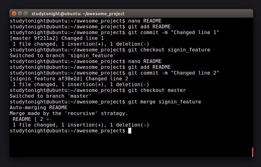 Merging Branches in GIT