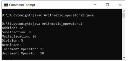 airthmatic operator Example