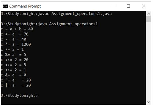 assignment operator example