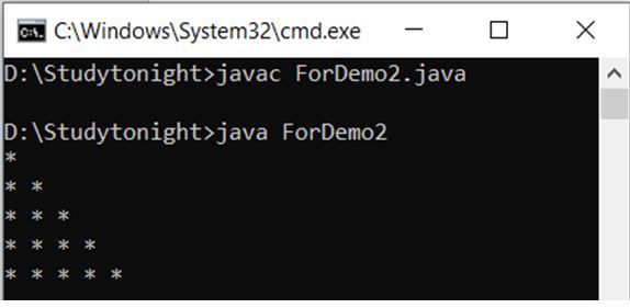 nested-for-loop program