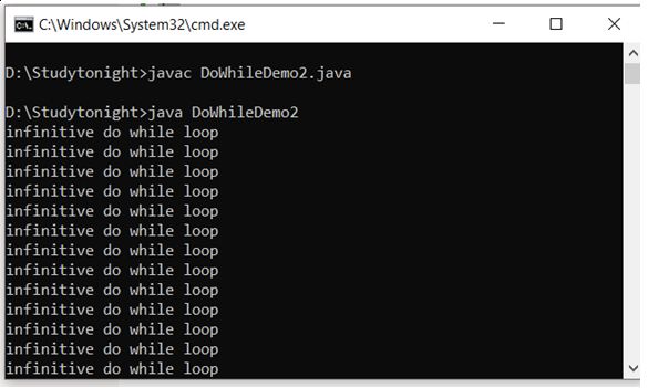 output-of-do-while-infinte-program 