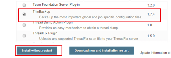 ThinBackup Plugin