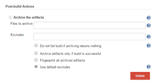 Configuring Post Build activities