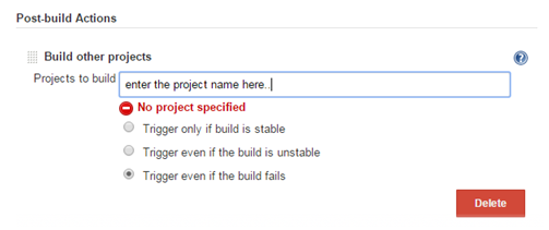 Configuring Post Build activities