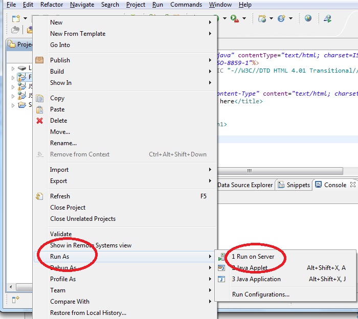 creating a JSP Page in Eclipse
