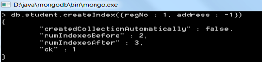 Creating Index in MongoDB