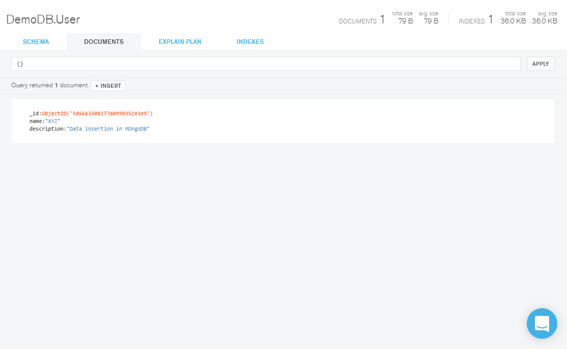 Data Insertion in MongoDB
