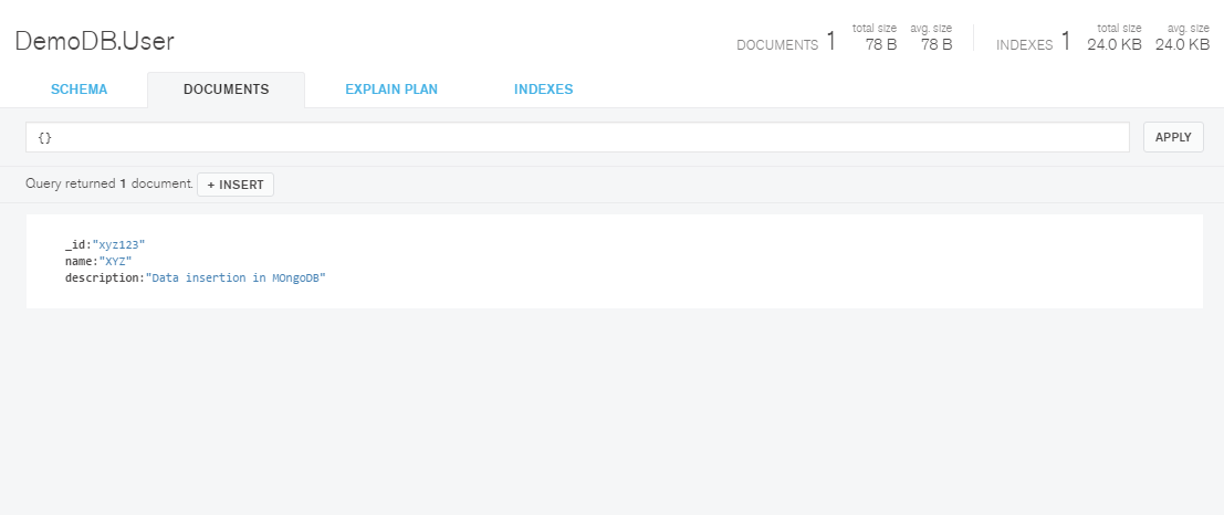 Data Insertion in MongoDB