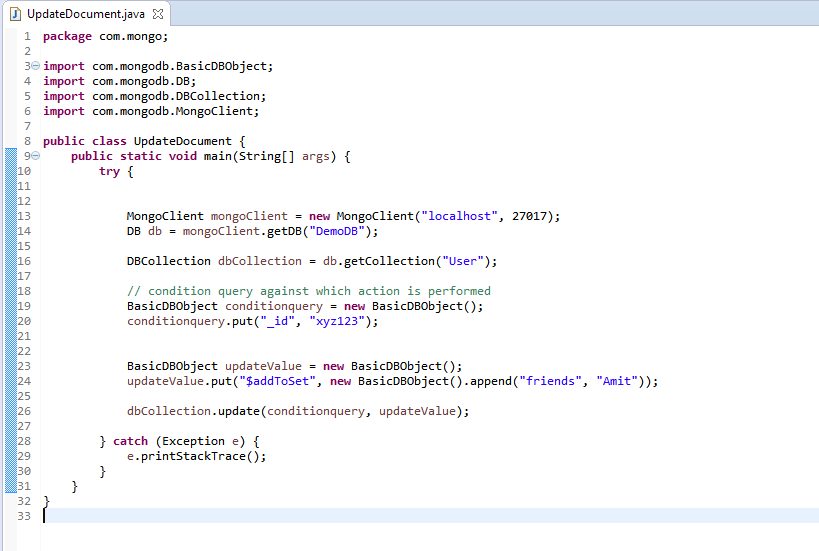 Data Updation in MongoDB