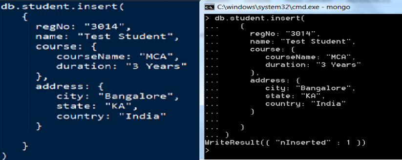 Inserting data into MongoDB Collection