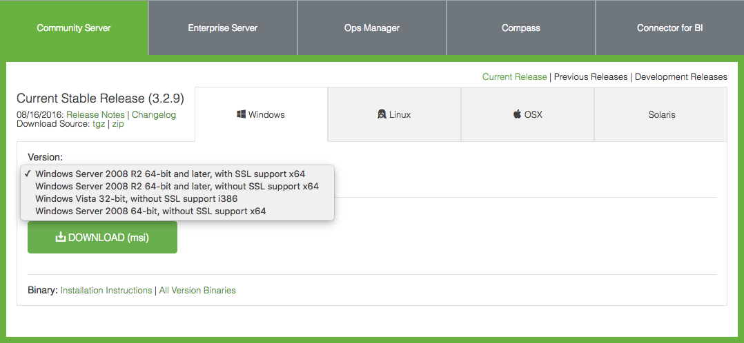 Installing MongoDB on Windows