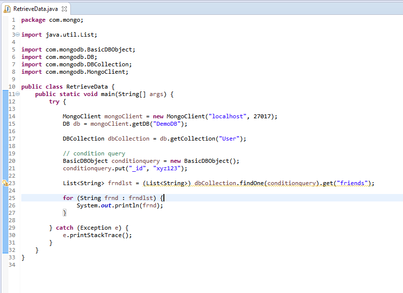 Retrieve Data in MongoDB
