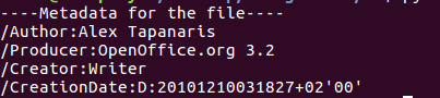 Extracting MetaData from PDF Files using pyPDF