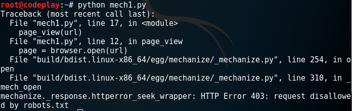 error with robots.txt while using mechanize Library