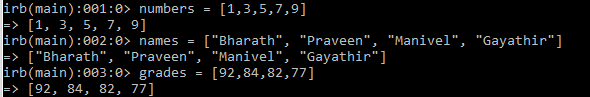 Array Example in Ruby