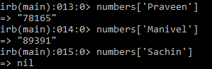 Accessing Hash elements in Ruby example