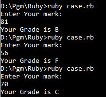 Case Statement Example in Ruby