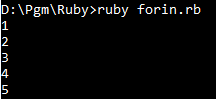 For in loop example in Ruby