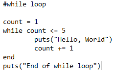 While loop example in Ruby