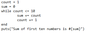 While loop example in Ruby