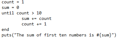 Until loop example in Ruby