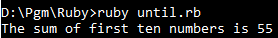 Until loop example in Ruby
