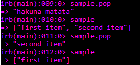 Pop function in Ruby