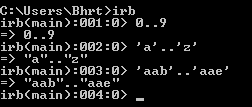 Range example in ruby