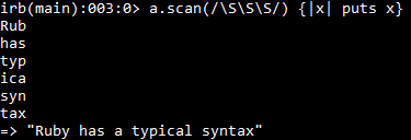 Scan method in Ruby
