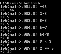 arithmatic operations in Ruby