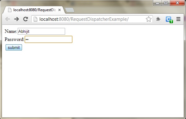 request dispatcher example