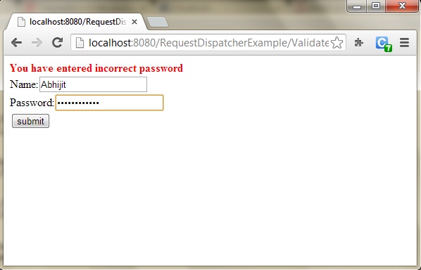 request dispatcher example