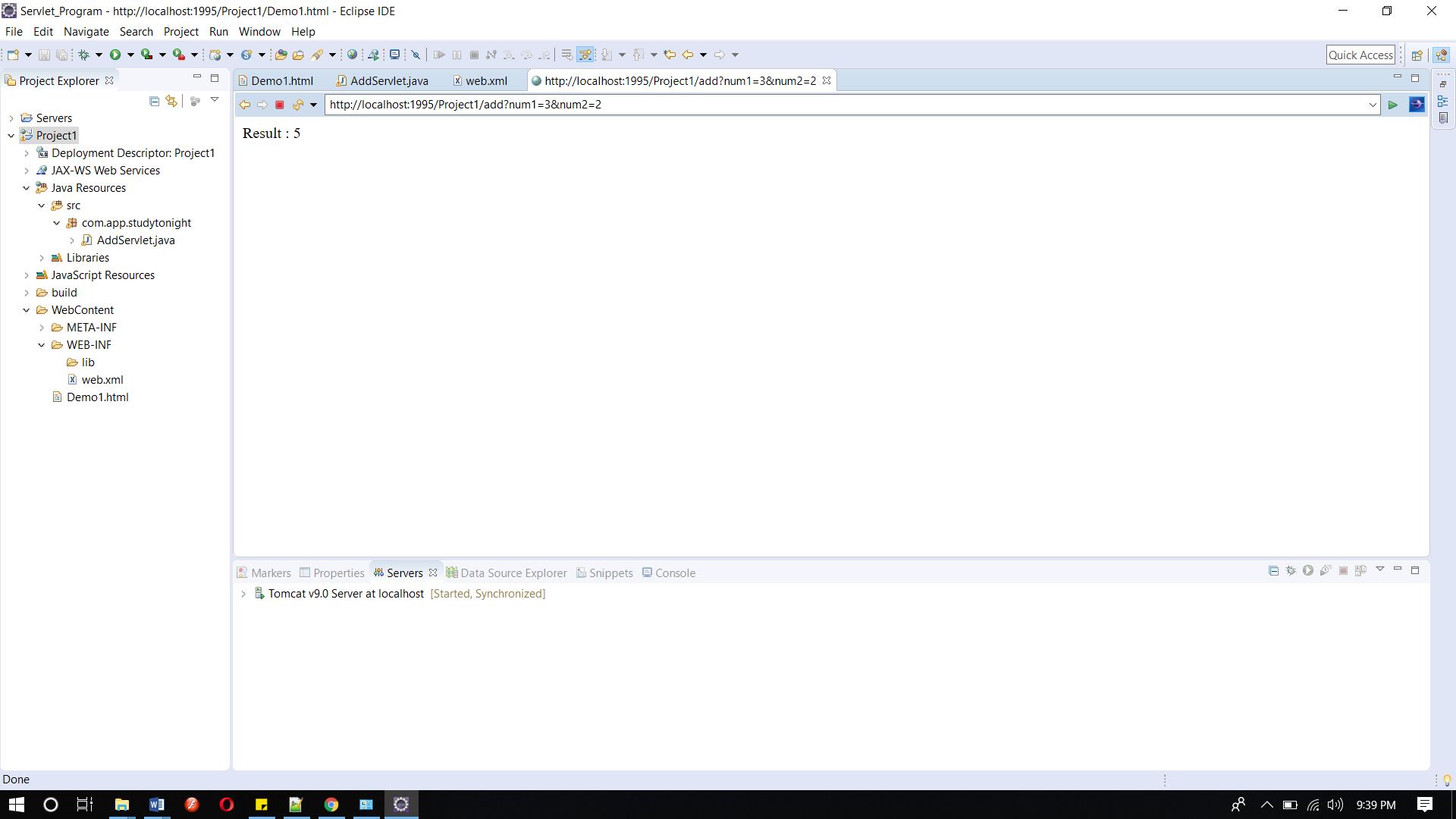 servelet-output