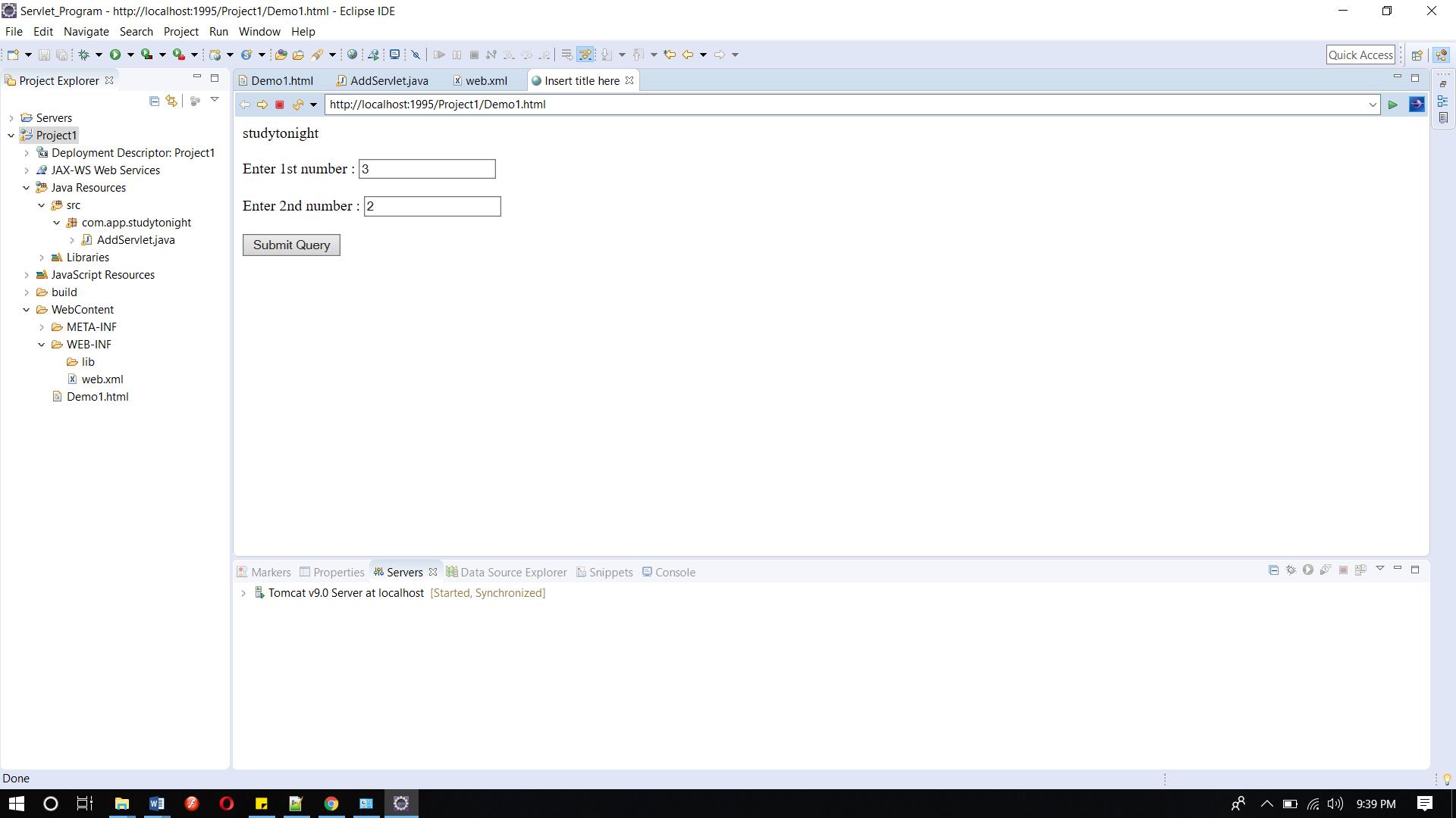 servelet-output